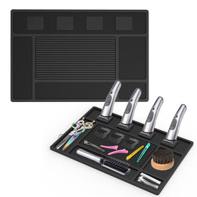 Acfunique magnetic barber mat with clippers-slot keeps tools organized within reach.