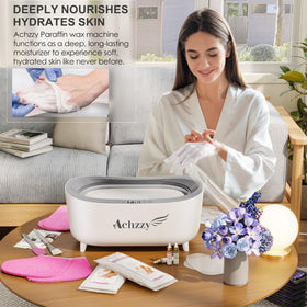 Achzzy wax dipping action for hands and feet delivering soothing warmth