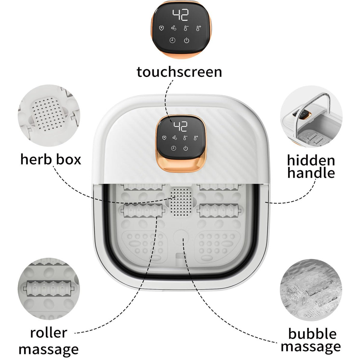 ACKLEAP foldable design foot spa for easy storage and travel.