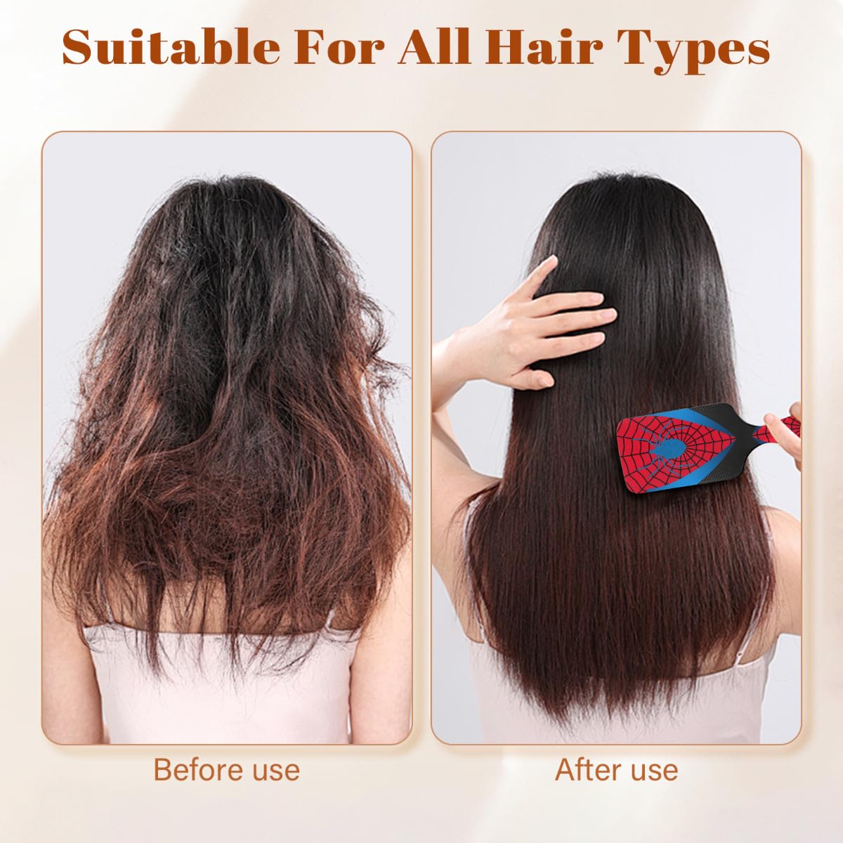 Ackutea wet-dry use brush detangles hair smoothly without snagging