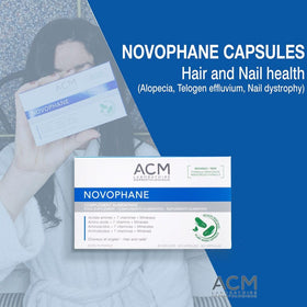 ACM Novophane caps bottle back view with dosage details