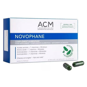 ACM Novophane caps bottle front view for daily hair and nail support