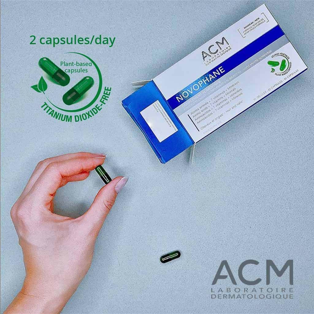 ACM Novophane caps capsules close-up showing form and texture