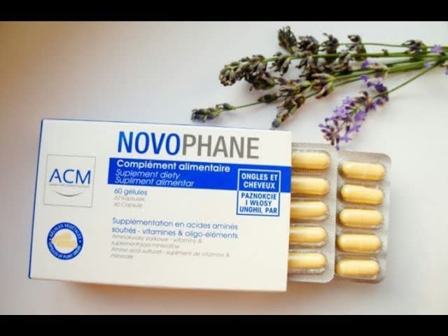 ACM Novophane caps label close-up with product information