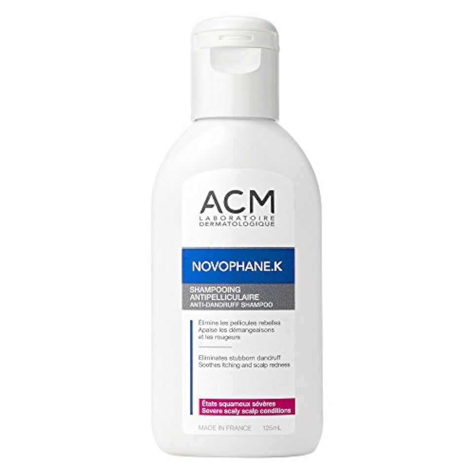 ACM Novophane K bottle demonstrates soothing scalp care in action