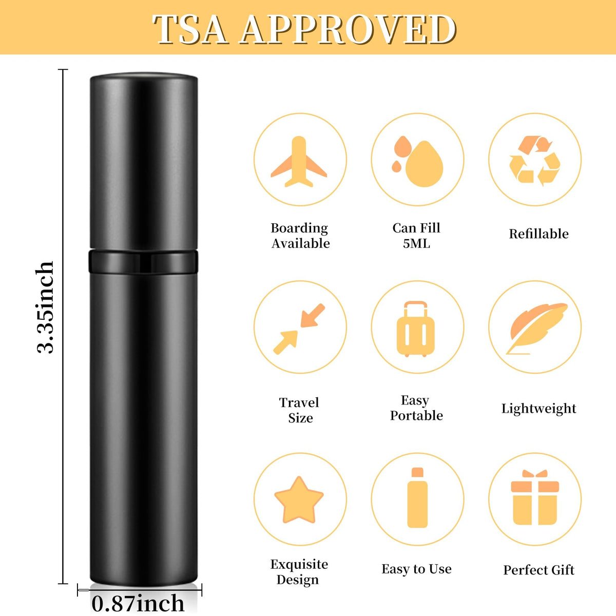 ACMYCH compact 5ml atomizer, pocket-sized and lightweight.