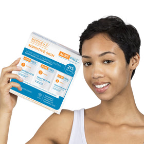 AcneFree 24Hr moisturizer tube demonstrates 3% micronized benzoyl peroxide for daytime care