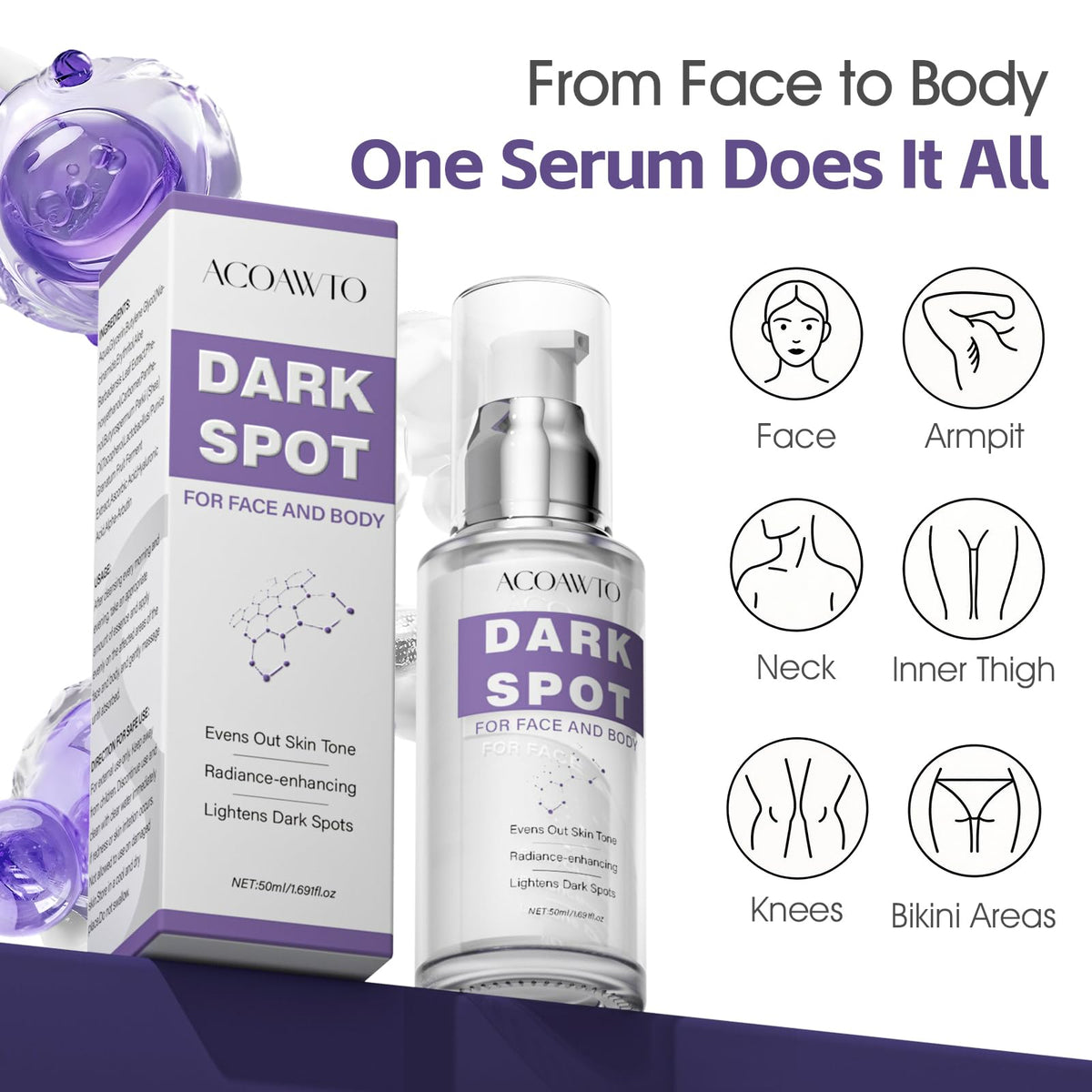 ACOAWTO Dark Spot Serum for daily face and body care supporting even tone.
