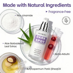 ACOAWTO Dark Spot Serum on cheek showing even-toning potential.