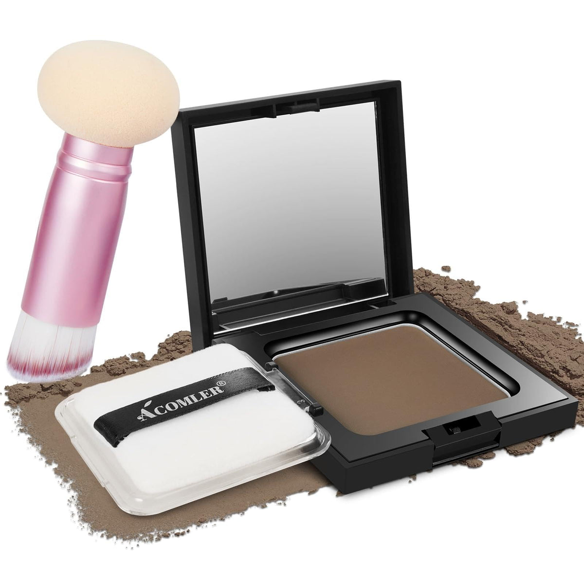 Acomler Root Touch Up Powder in light brown compact conceals roots