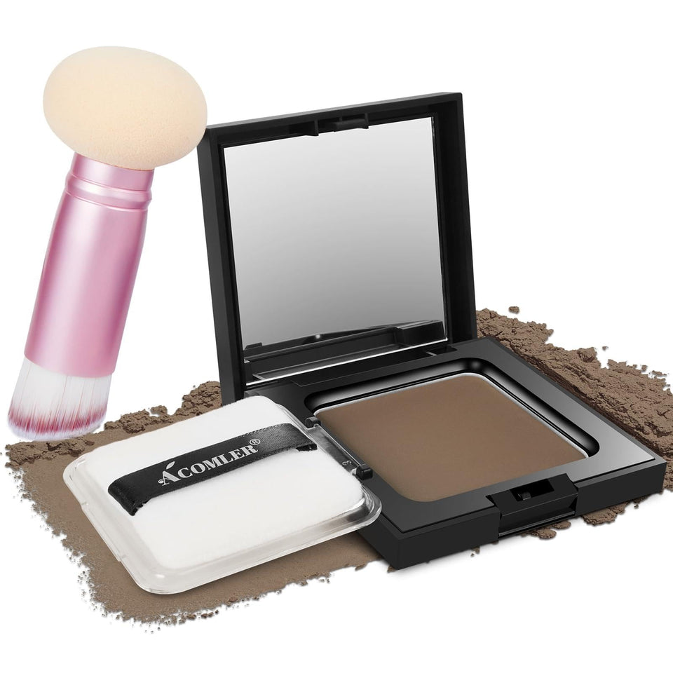 Acomler Root Touch Up Powder in light brown compact conceals roots
