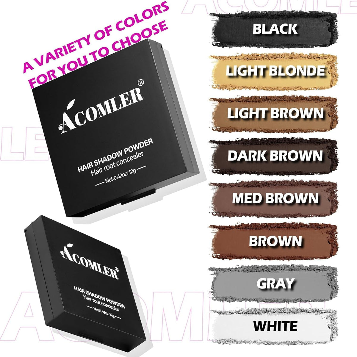 Acomler powder shows travel-friendly mirror in compact packaging