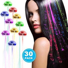 Acooe 30-pack LED hair clips set for versatile party looks.