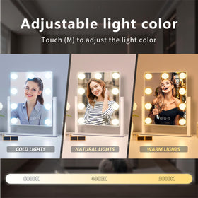Acoolda vanity mirror with 3 lighting modes for versatile makeup.