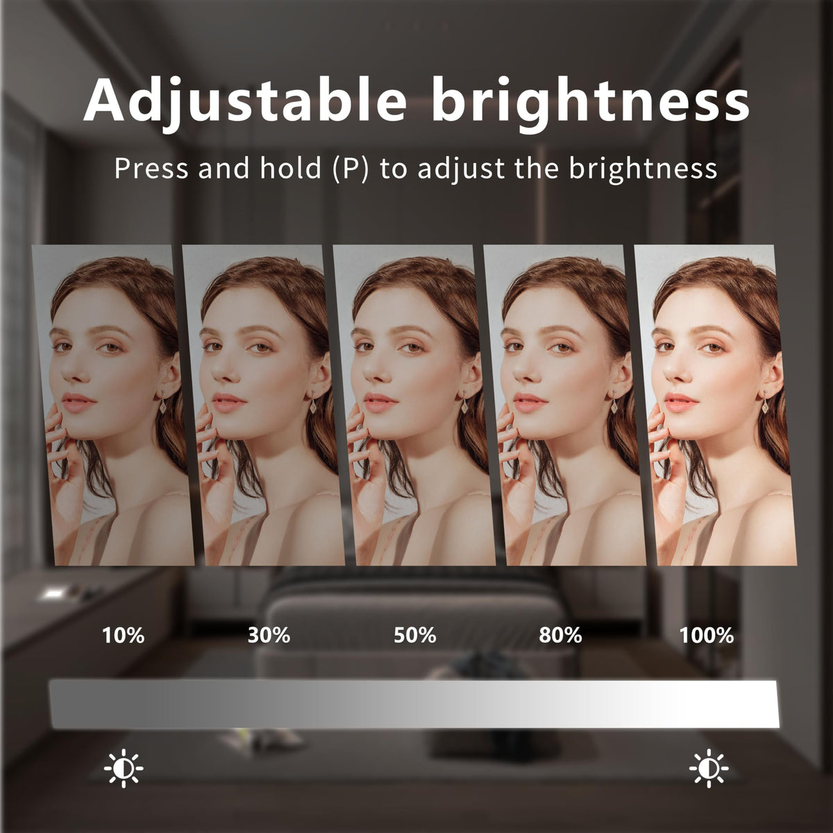 Acoolda vanity mirror detachable 10x magnifier for precise eye makeup.