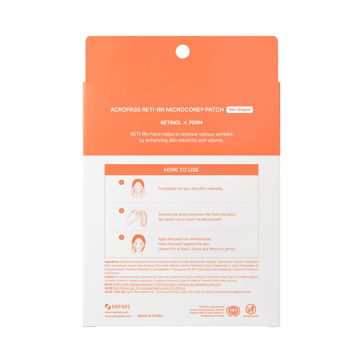 Acropass RETI-RN after-use skin texture appears smoother.