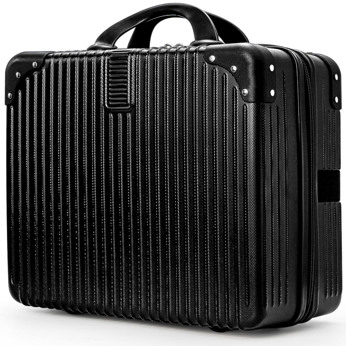Acshio hard shell cosmetic travel case with protective design for on-the-go makeup