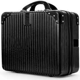 Acshio hard shell cosmetic travel case with protective design for on-the-go makeup