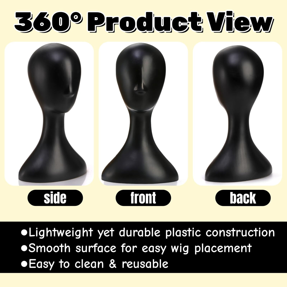 Acshio hat display head provides stable support for easy styling and arrangement.