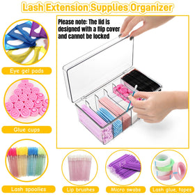 Acshio lash organizer with lid open demonstrates easy access to lashes and tools.