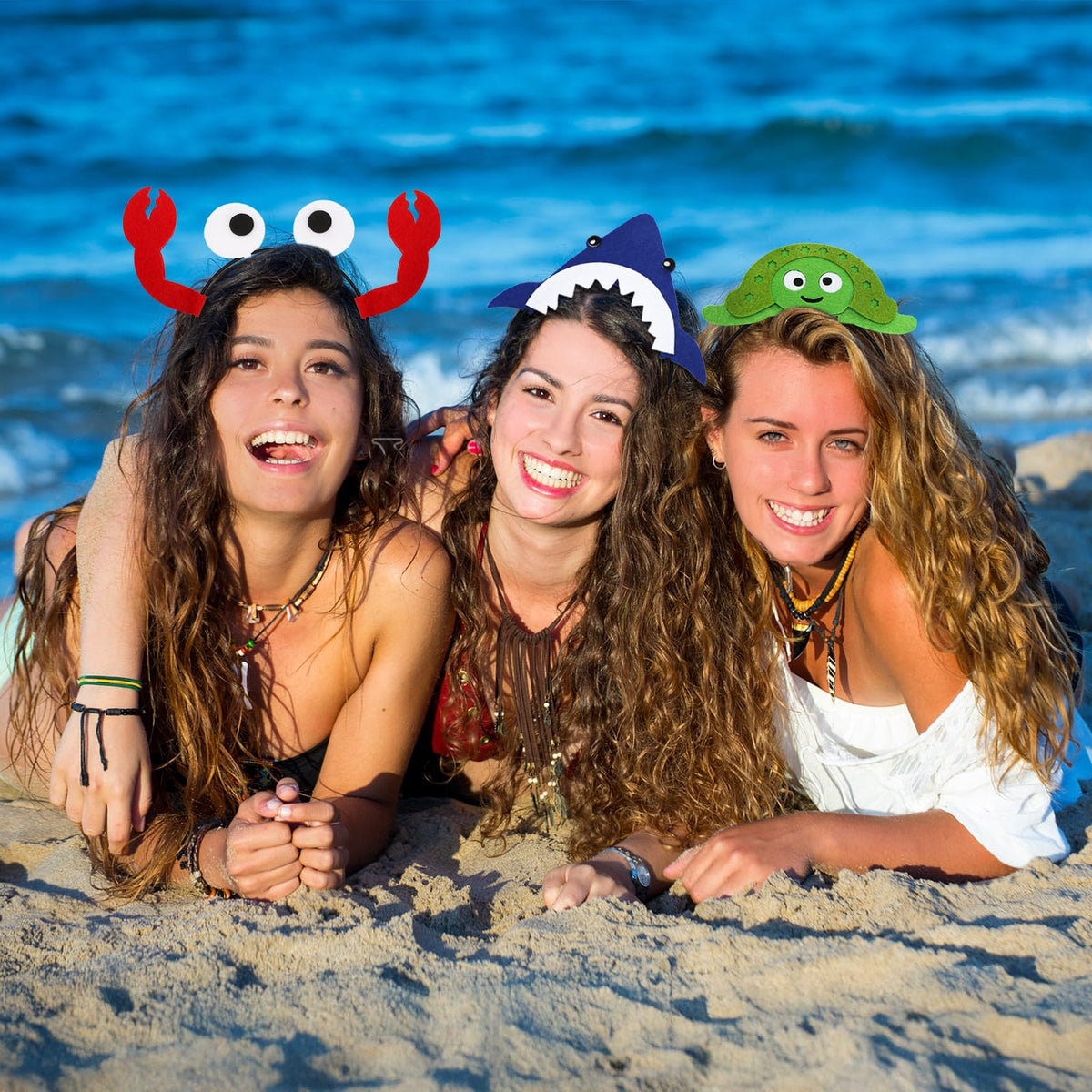 Acshio seahorse headband: durable felt, comfy wear for nautical photos.