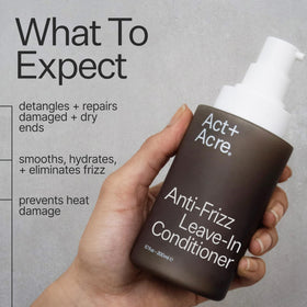 ACT+ ACRE apply-leave-in-hair close-up suggests easy detangling and hydration