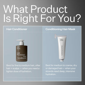 ACT+ ACRE Restorative Conditioning Hair Mask rinsed for healthy-looking strands.