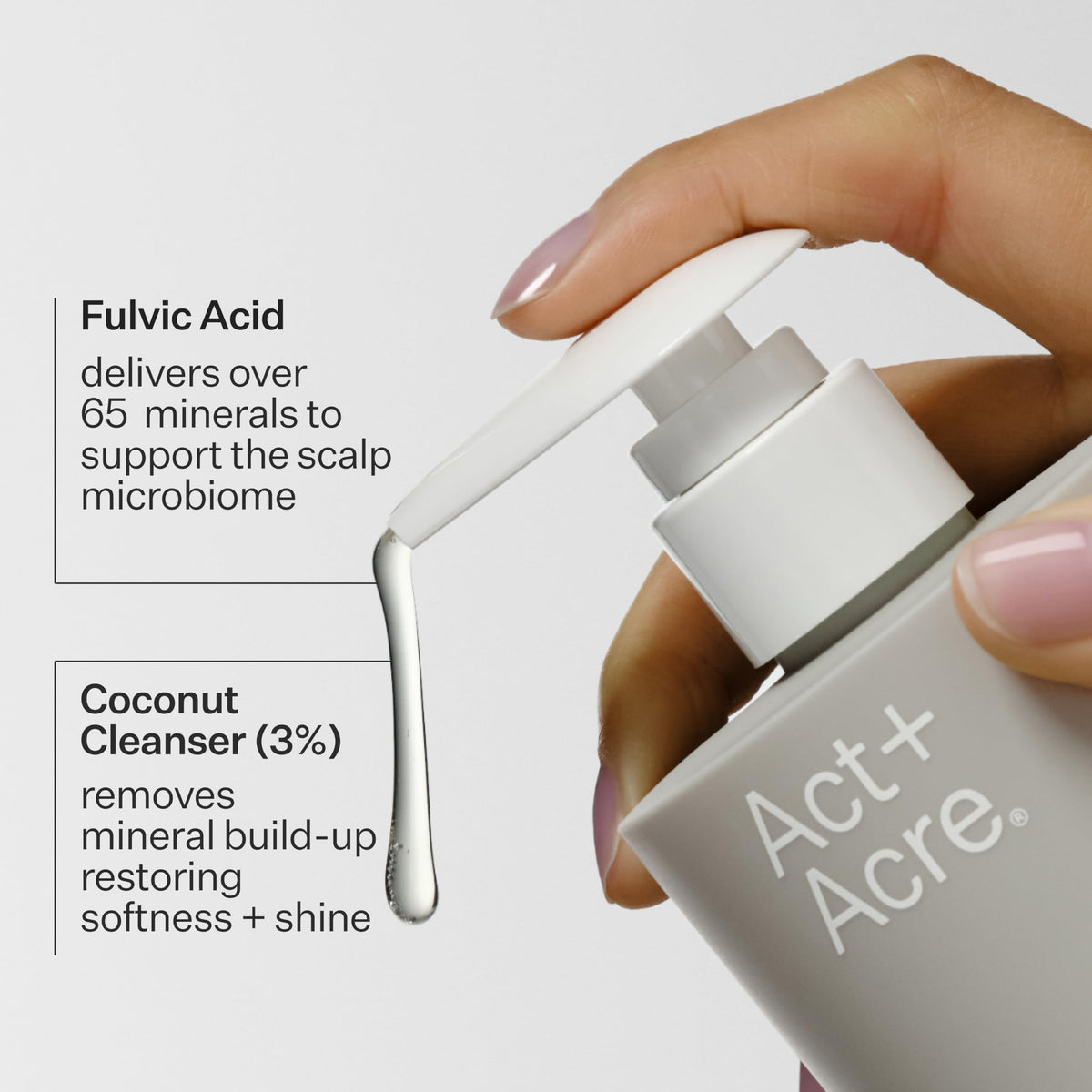 ACT+ACRE scalp refresh after wash showing balanced scalp feel.