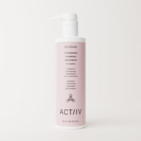 ACTIIV Recover thickening shampoo pour demonstrates easy application and cleansing.