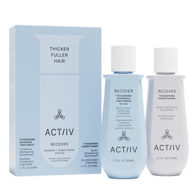 ACTIIV Recover Travel Duo for Men shampoo bottle, travel-friendly design for fuller-looking hair