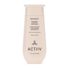 ACTIIV Remedy Dandruff Shampoo bottle, plant-based formula, refreshing scalp.