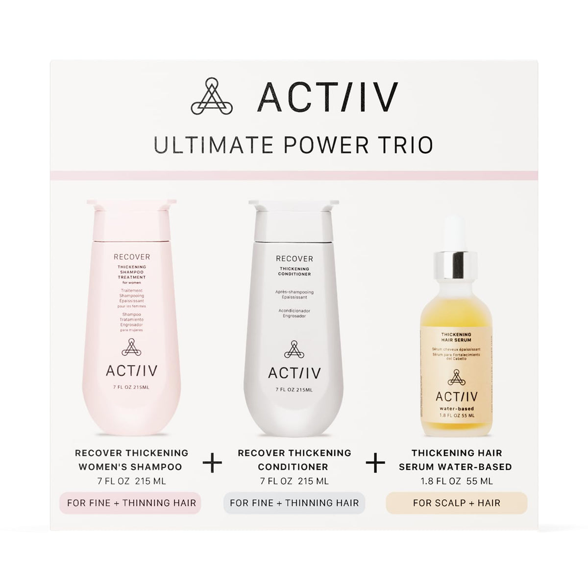 ACTIIV Ultimate Power Trio conditioner bottle for silky, healthy-looking hair