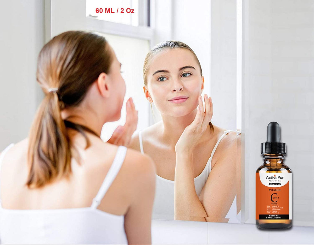 ActivePur retinol niacinamide serum application shows smoother appearance
