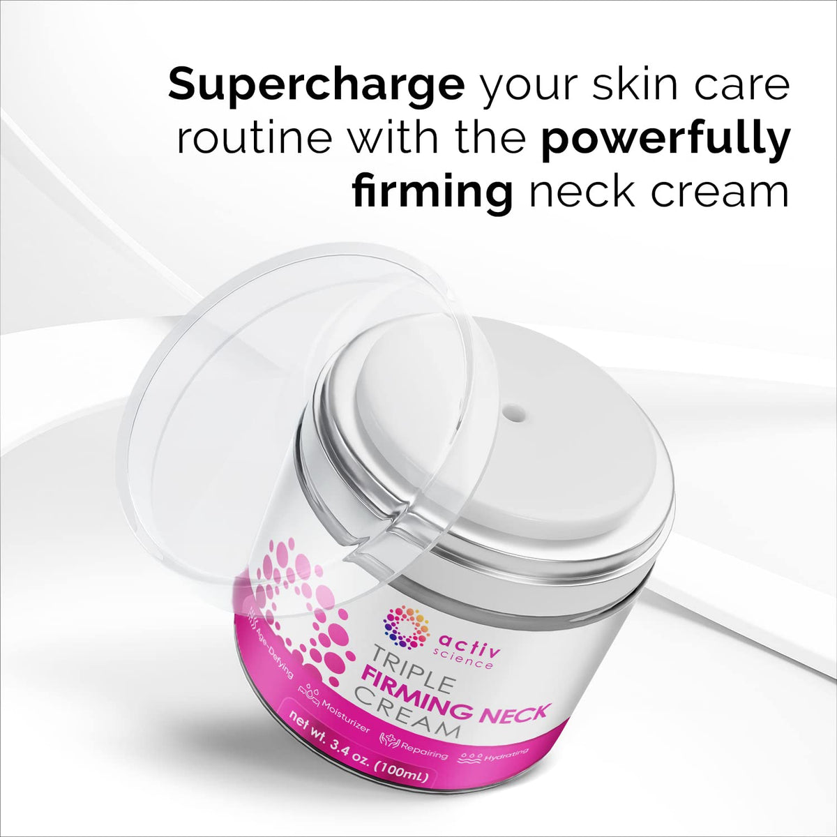 ACTIVSCIENCE Botanical-rich texture emphasizes antioxidants for crepey skin care.