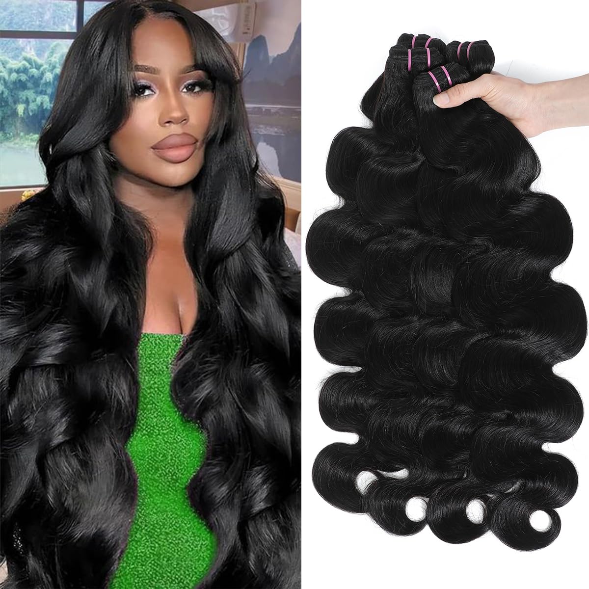 ACTLADY 16A raw body wave bundle front view for natural, full-bodied style.