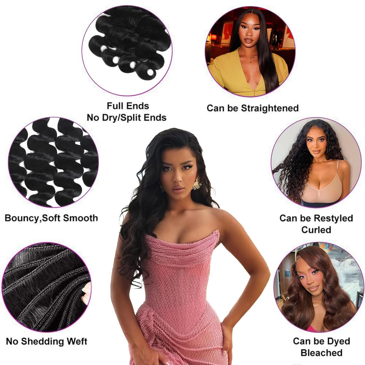 ACTLADY virgin Indian hair close-up shows healthy shine.