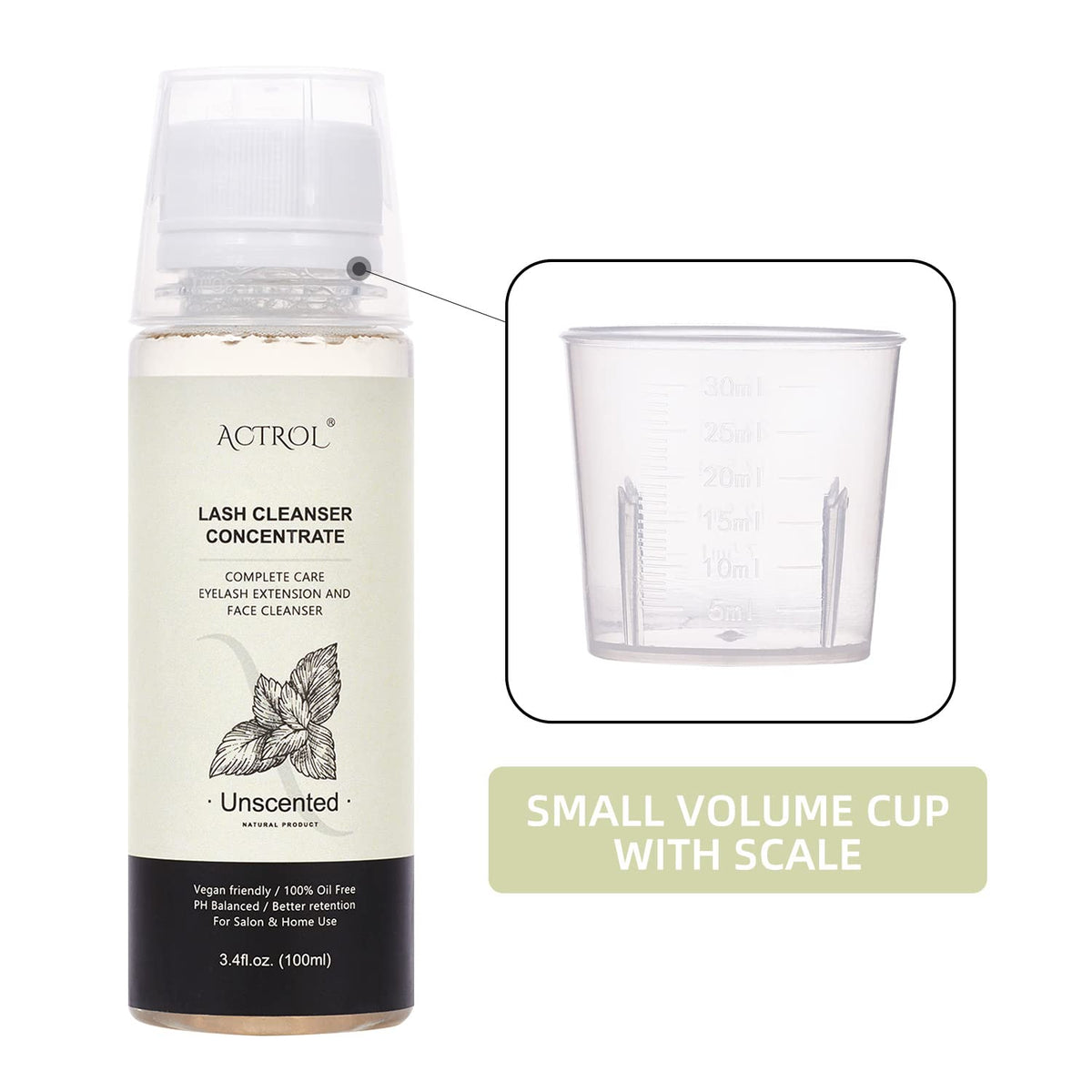 ACTROL 60ml bottle ready for daily eyelash cleansing