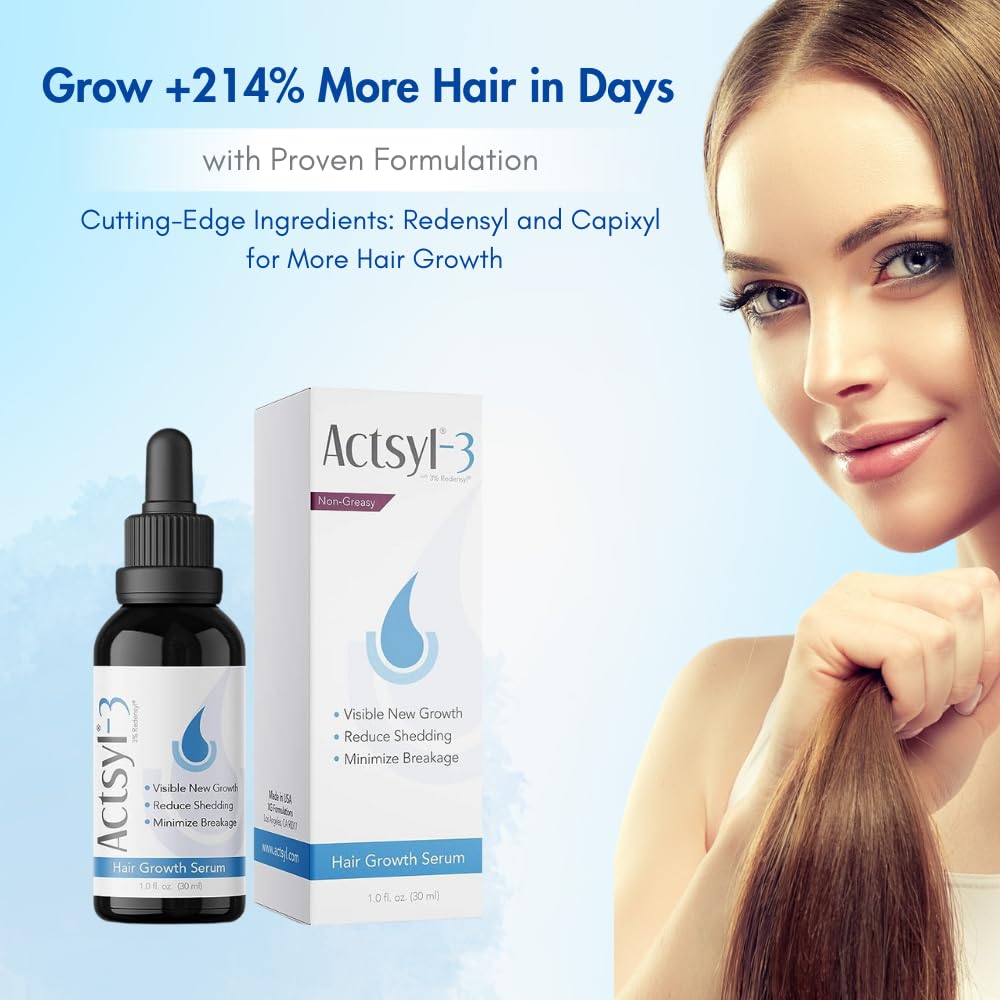 Hair appears fuller with consistent use of Actsyl-3 serum.