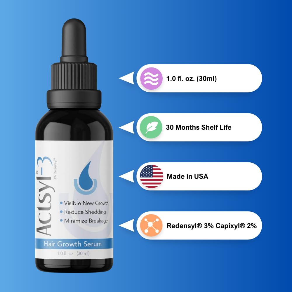 Woman applying Actsyl-3 serum at night on damp hair.
