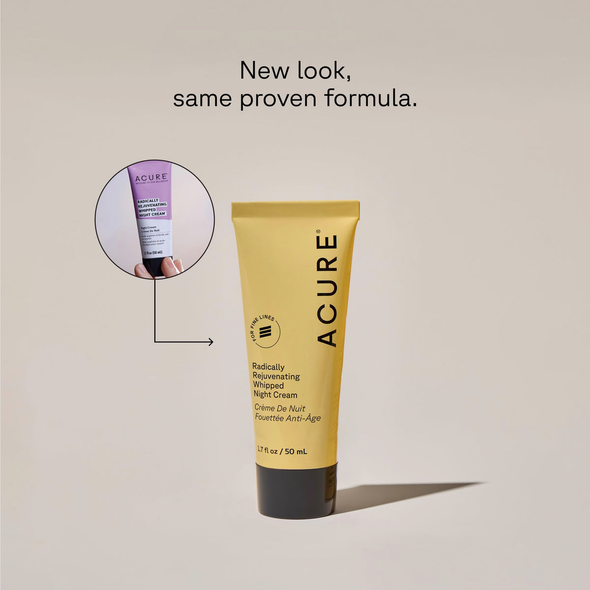 Acure night cream closeup texture highlighting light whipped formula and moisture