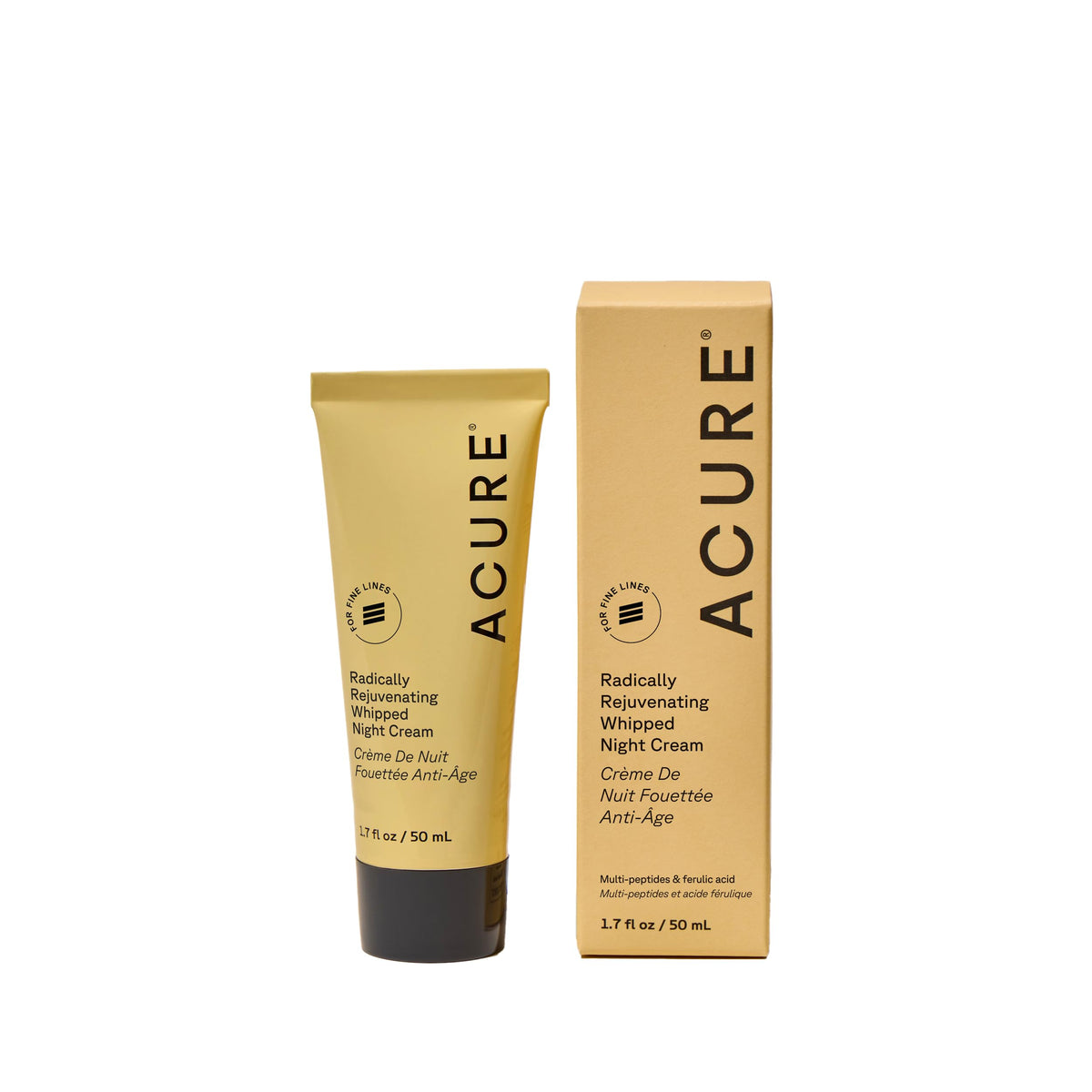 Acure Radically Rejuvenating Whipped Night Cream jar showing rich texture for overnight hydration