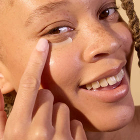 Acure Resilience Eye Balm used in daily routine promotes refreshed, hydrated under-eye area.
