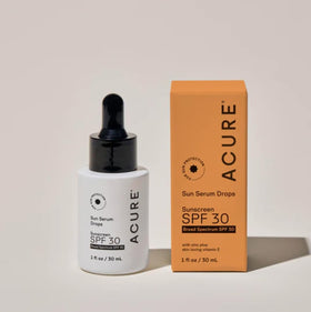 Ingredient list features vitamin E and shea butter in Acure Drops.