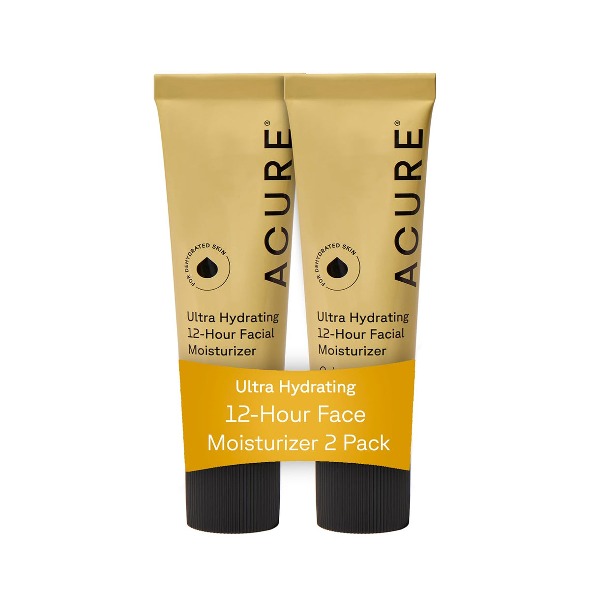 Acure Ultra Hydrating 12 Hour Facial Cream jar front showing lasting moisture for dry skin