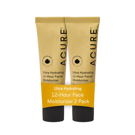 Acure Ultra Hydrating 12 Hour Facial Cream jar front showing lasting moisture for dry skin