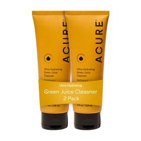 Acure Ultra Hydrating Green Juice Cleanser bottle close-up for refreshed skin hydration
