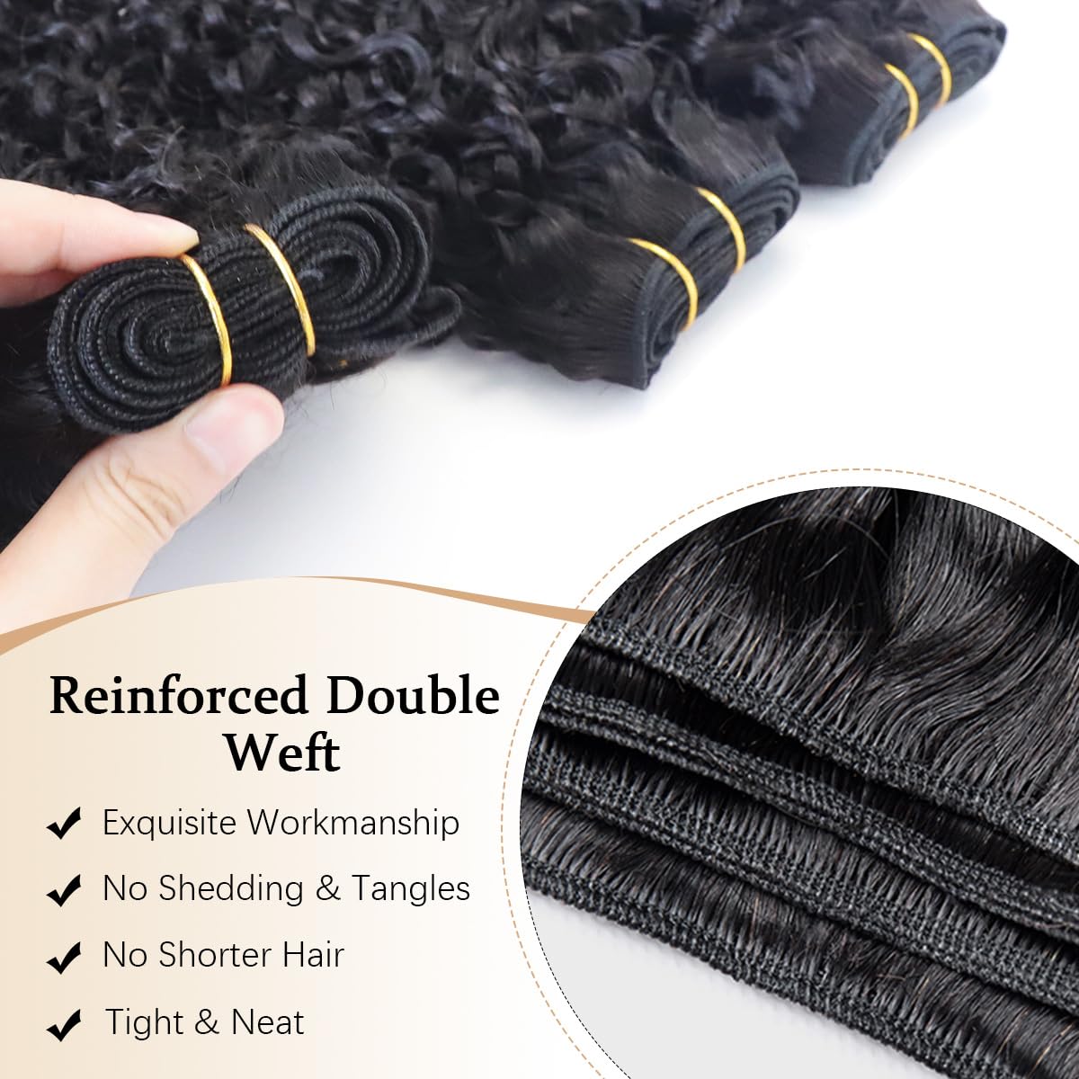 Acusoee Burmese curly bundles 20-inch display lush water-wave texture for versatile styling.