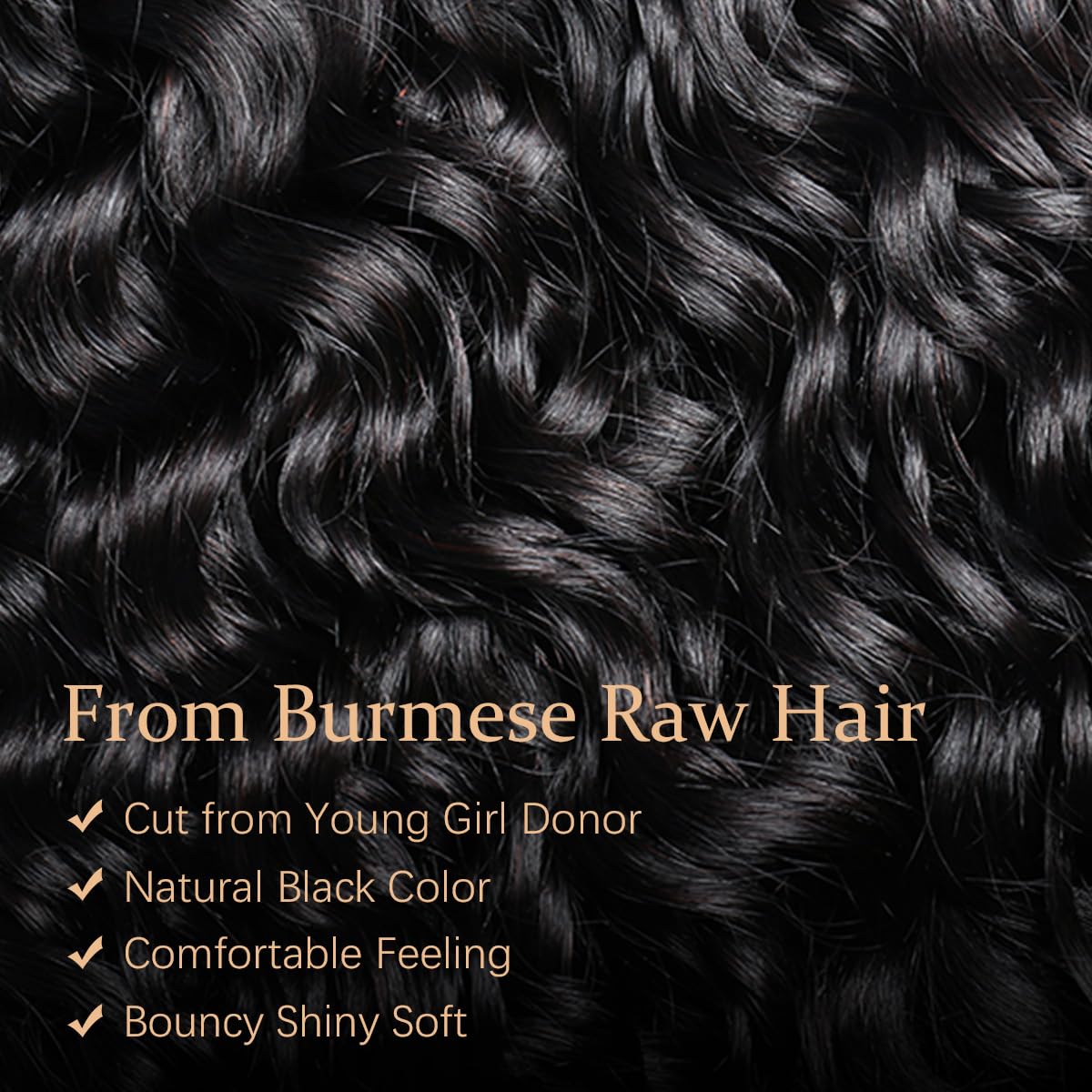 Acusoee water-wave texture close-up highlights spiral curl pattern and sheen.