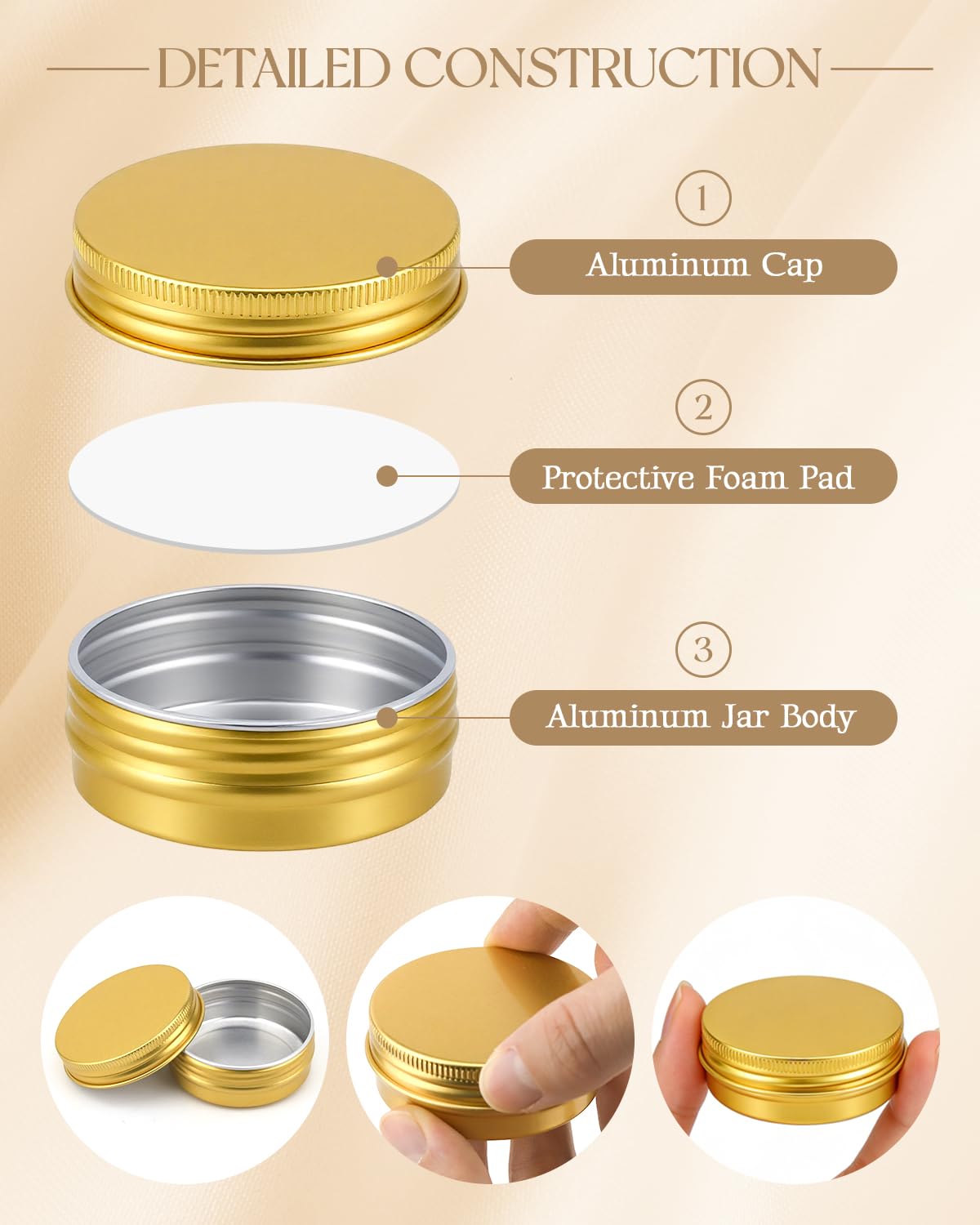 Acxetx 2in diameter tin with lid, travel-friendly balm container.
