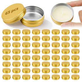 Acxetx 65-pack 1oz tin containers with lids for mess-free storage.